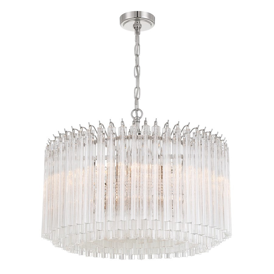 Crystorama Lofton 7 Light Chandelier, Polished Nickel - LOF-5007-PN