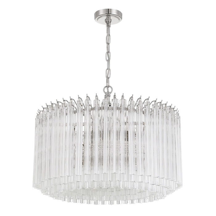 Crystorama Lofton 7 Light Chandelier, Polished Nickel