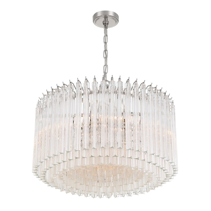 Crystorama Lofton 7 Light Chandelier, Polished Nickel