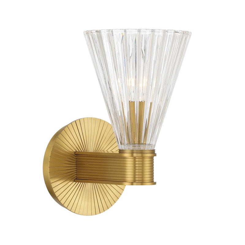Crystorama Lotus 1 Light 5.5" Sconce, Luxe Gold/Clear