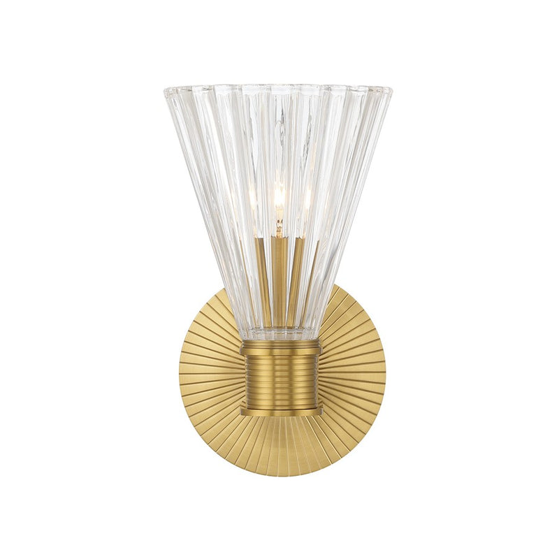 Crystorama Lotus 1 Light 5.5" Sconce, Luxe Gold/Clear