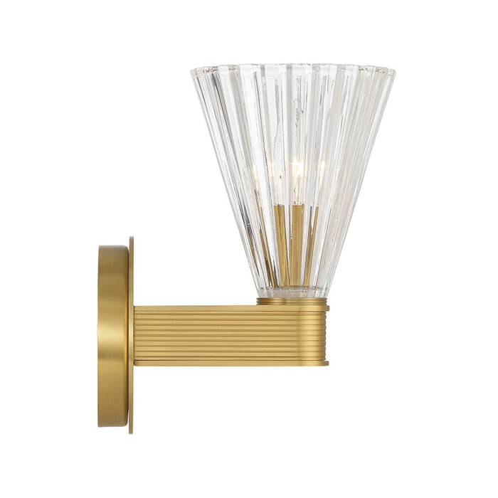 Crystorama Lotus 1 Light 5.5" Sconce, Luxe Gold/Clear