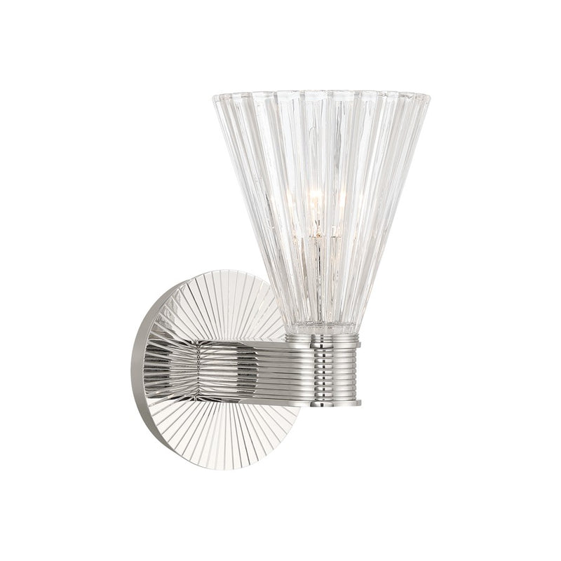 Crystorama Lotus 1 Light 5.5" Sconce, Polished Nickel/Clear