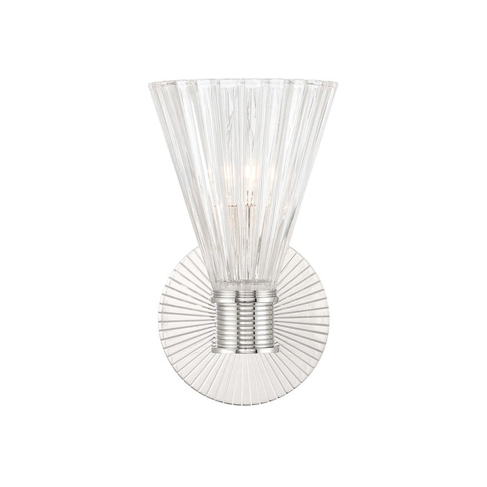 Crystorama Lotus 1 Light 5.5" Sconce, Polished Nickel/Clear