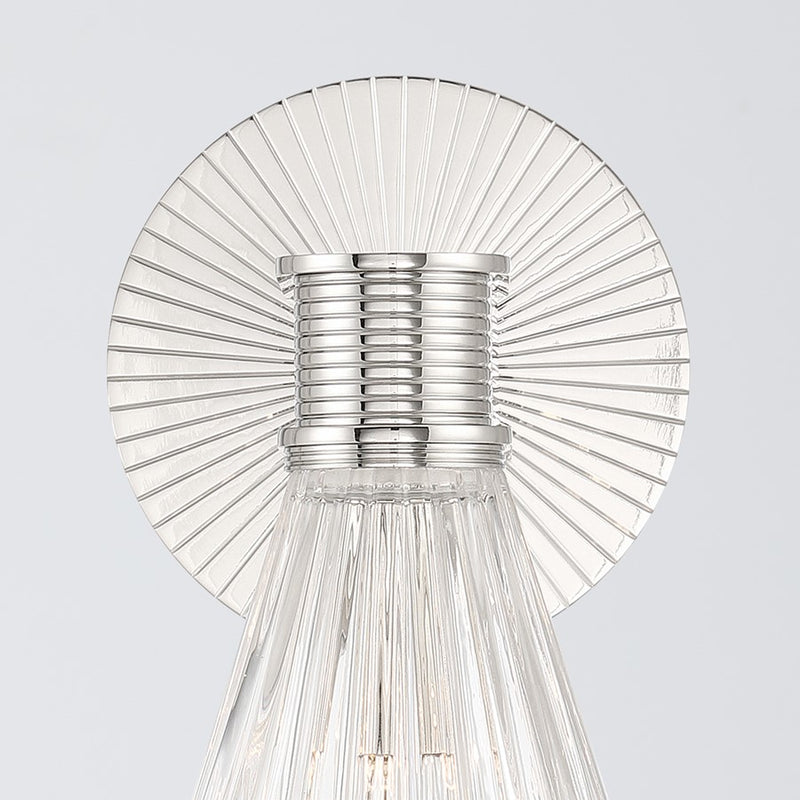 Crystorama Lotus 1 Light 5.5" Sconce, Polished Nickel/Clear