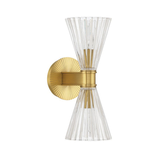 Crystorama Lotus 2 Light 5.5" Sconce, Luxe Gold/Clear