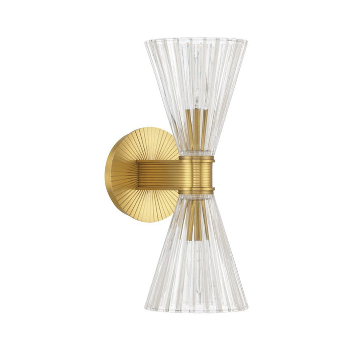 Crystorama Lotus 2 Light 5.5" Sconce, Luxe Gold/Clear