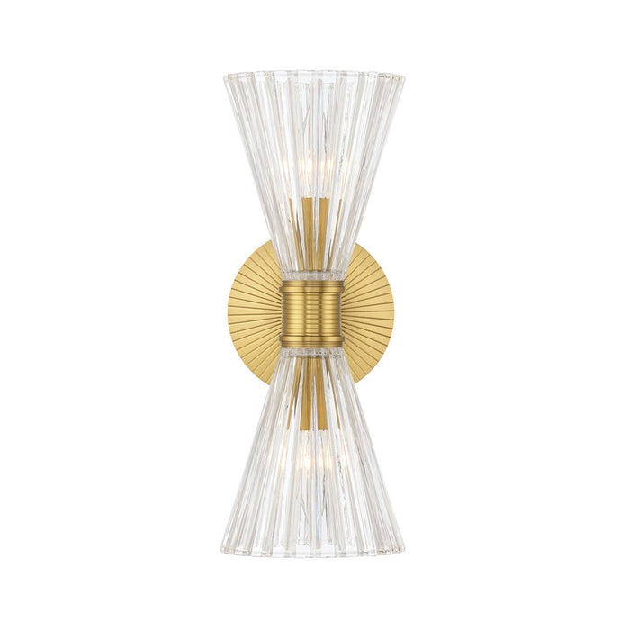 Crystorama Lotus 2 Light 5.5" Sconce, Luxe Gold/Clear