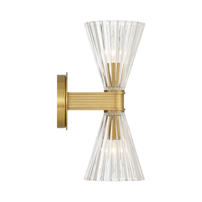 Crystorama Lotus 2 Light 5.5" Sconce, Luxe Gold/Clear