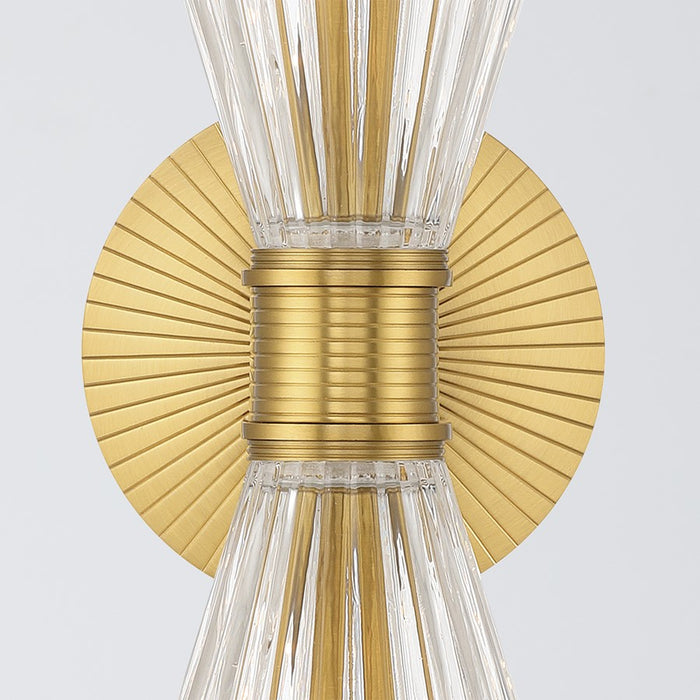 Crystorama Lotus 2 Light 5.5" Sconce, Luxe Gold/Clear