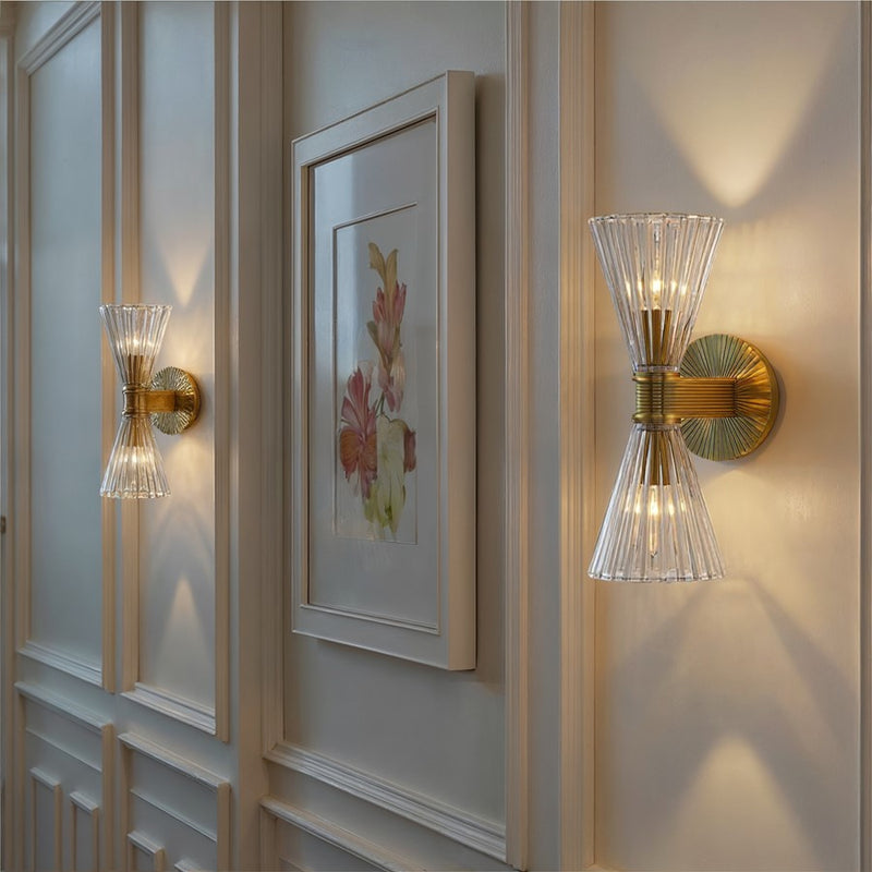 Crystorama Lotus 2 Light 5.5" Sconce, Luxe Gold/Clear