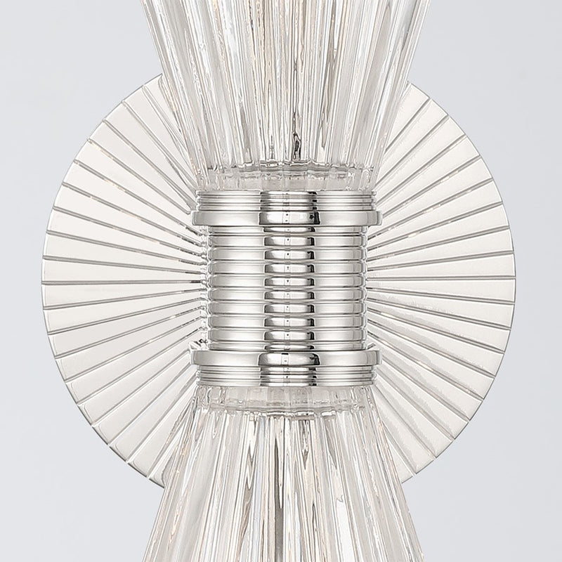 Crystorama Lotus 2 Light 5.5" Sconce, Polished Nickel/Clear