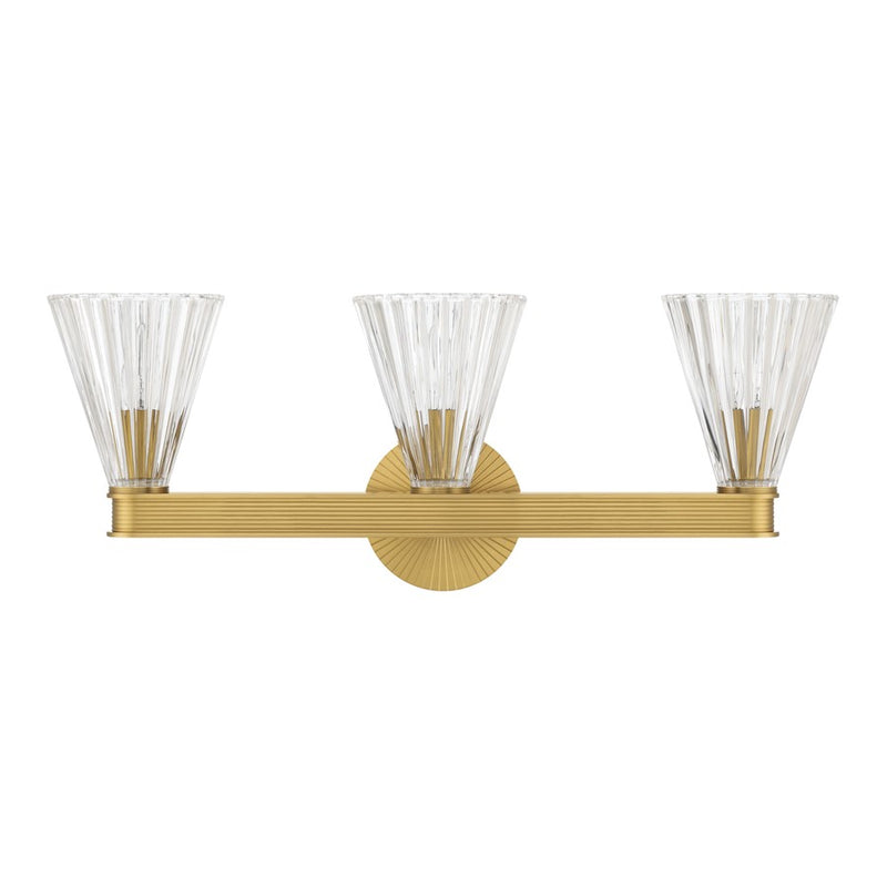 Crystorama Lotus 3 Light 23.5" Bathroom Vanity, Luxe Gold/Clear
