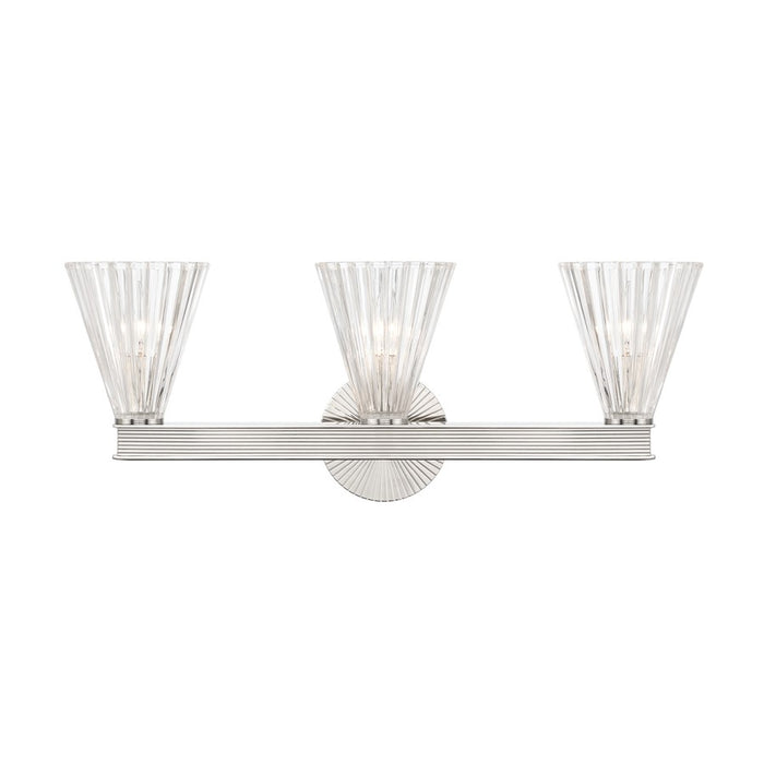 Crystorama Lotus 3Lt 23.5" Bathroom Vanity, Polished Nickel/Clear - LOT-703-PN