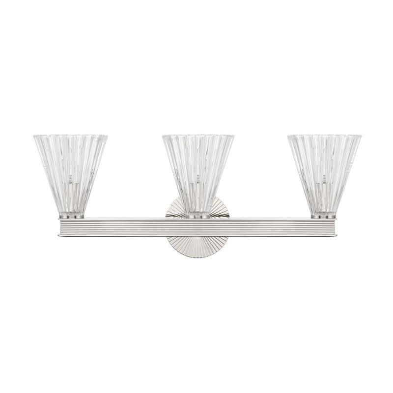 Crystorama Lotus 3Lt 23.5" Bathroom Vanity, Polished Nickel/Clear