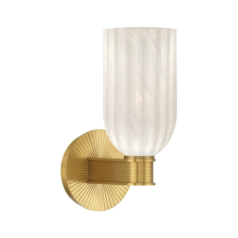 Crystorama Lotus 1 Light 5" Sconce, Luxe Gold/White