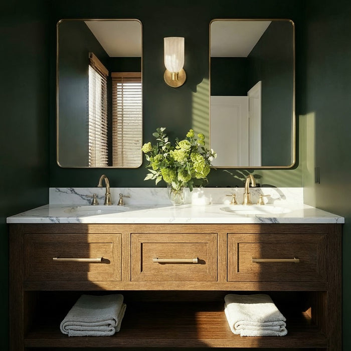 Crystorama Lotus 1 Light 5" Sconce, Luxe Gold/White