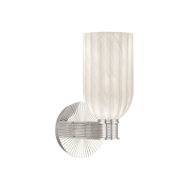 Crystorama Lotus 1 Light 5" Sconce, Polished Nickel/White