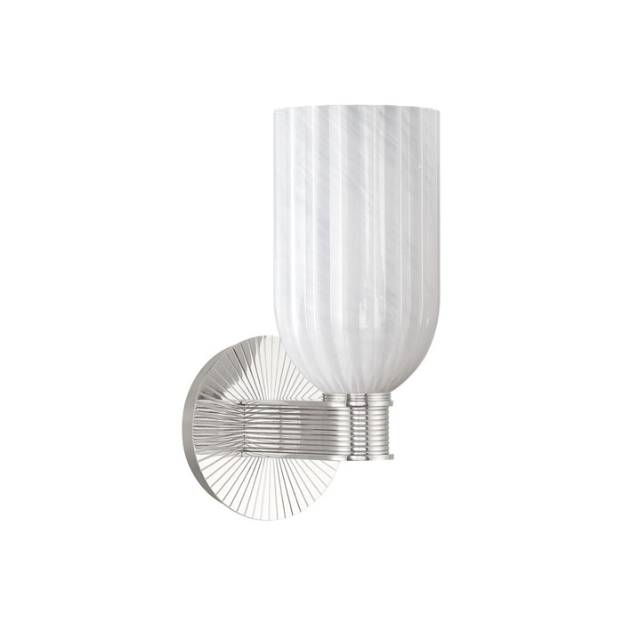 Crystorama Lotus 1 Light 5" Sconce, Polished Nickel/White
