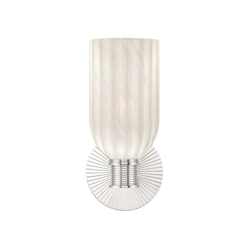 Crystorama Lotus 1 Light 5" Sconce, Polished Nickel/White