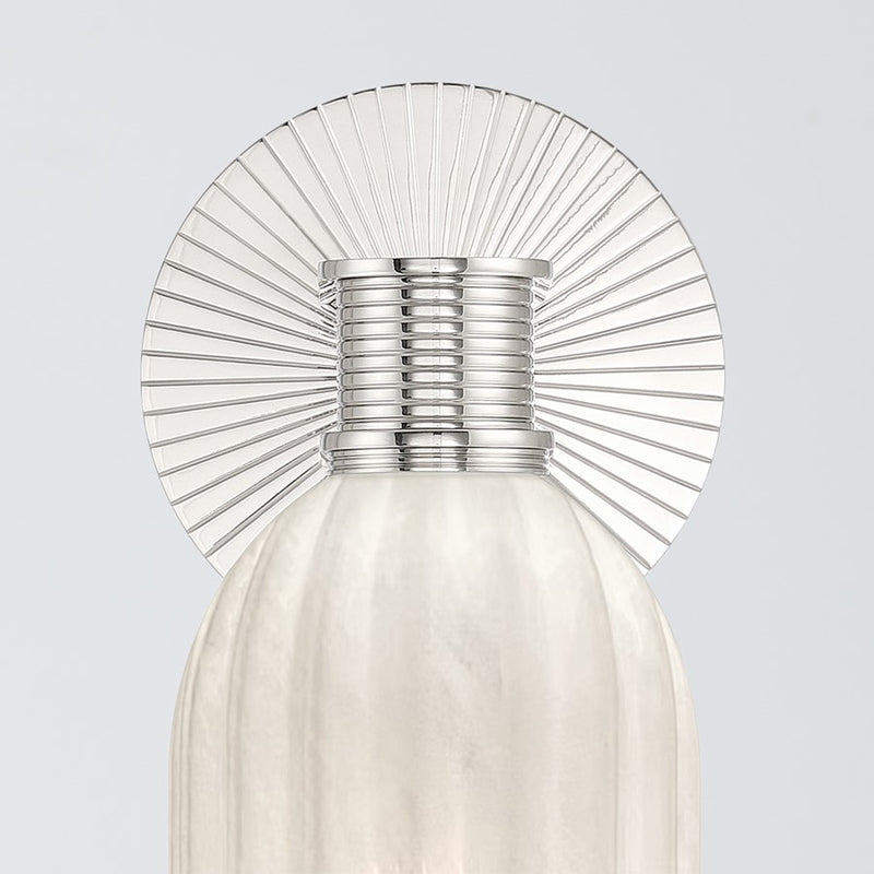 Crystorama Lotus 1 Light 5" Sconce, Polished Nickel/White