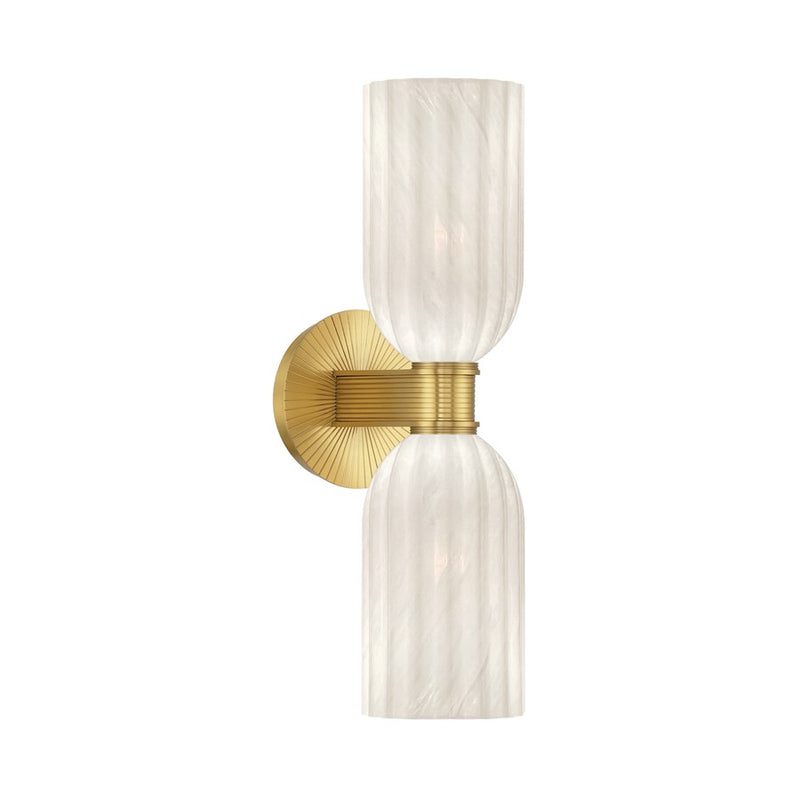 Crystorama Lotus 2 Light 5" Sconce, Luxe Gold/White