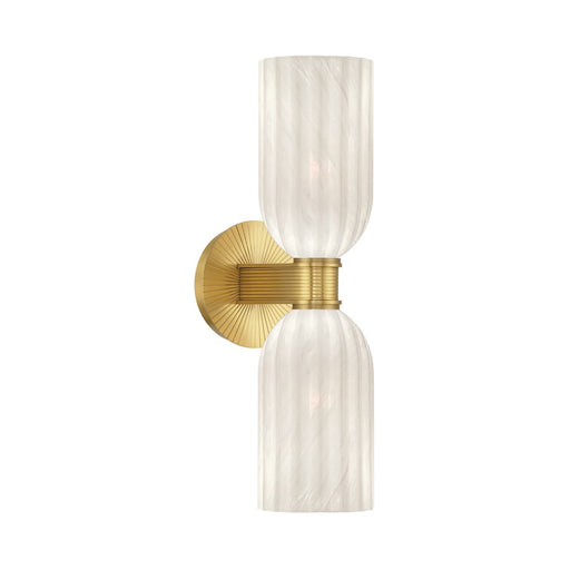 Crystorama Lotus 2 Light 5" Sconce, Luxe Gold/White - LOT-712-LG