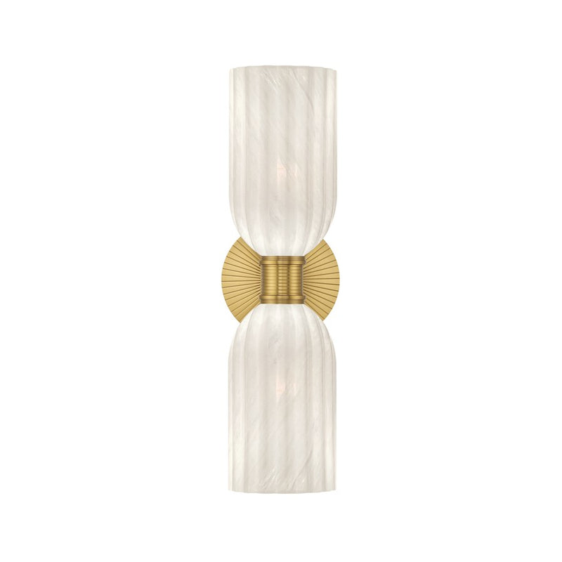 Crystorama Lotus 2 Light 5" Sconce, Luxe Gold/White