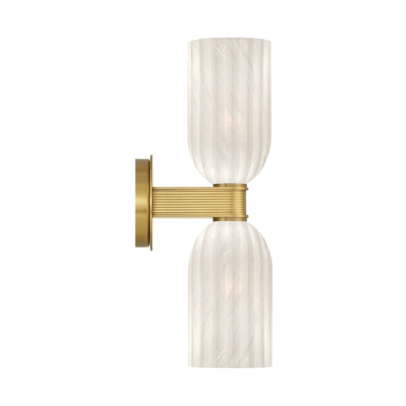 Crystorama Lotus 2 Light 5" Sconce, Luxe Gold/White