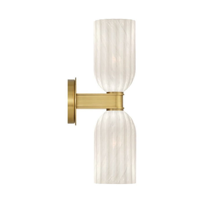 Crystorama Lotus 2 Light 5" Sconce, Luxe Gold/White