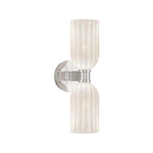 Crystorama Lotus 2 Light 5" Sconce, Polished Nickel/White - LOT-712-PN