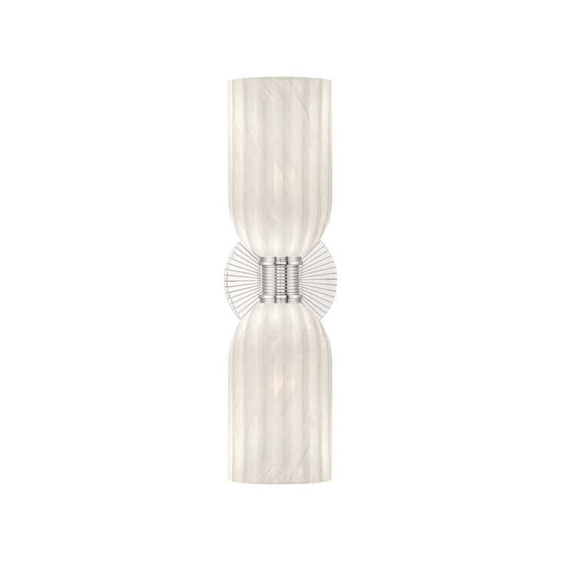 Crystorama Lotus 2 Light 5" Sconce, Polished Nickel/White