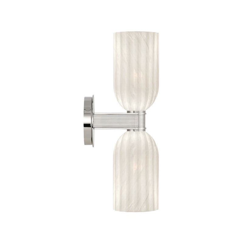 Crystorama Lotus 2 Light 5" Sconce, Polished Nickel/White