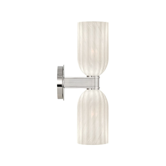 Crystorama Lotus 2 Light 5" Sconce, Polished Nickel/White