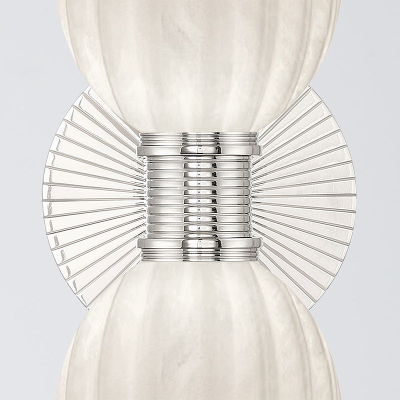 Crystorama Lotus 2 Light 5" Sconce, Polished Nickel/White
