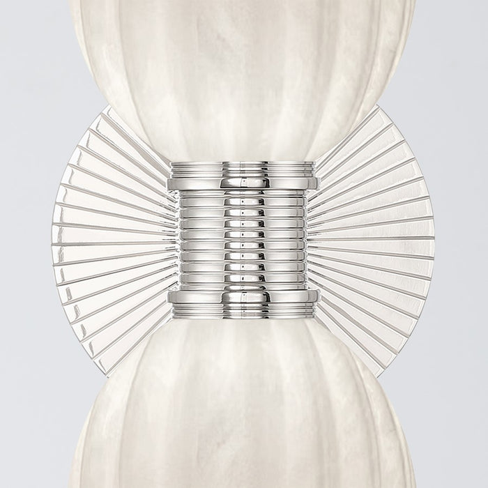 Crystorama Lotus 2 Light 5" Sconce, Polished Nickel/White