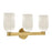 Crystorama Lotus 3 Light 22.75" Bathroom Vanity, Luxe Gold/White