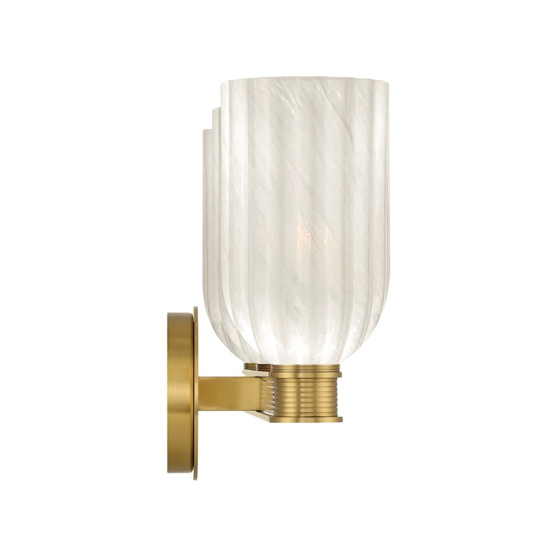 Crystorama Lotus 3 Light 22.75" Bathroom Vanity, Luxe Gold/White