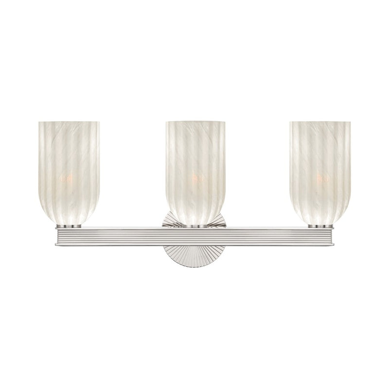 Crystorama Lotus 3Lt 22.75" Bathroom Vanity, Polished Nickel/White
