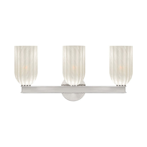 Crystorama Lotus 3Lt 22.75" Bathroom Vanity, Polished Nickel/White - LOT-713-PN