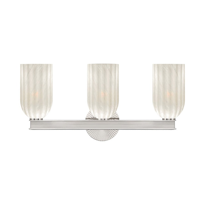 Crystorama Lotus 3Lt 22.75" Bathroom Vanity, Polished Nickel/White - LOT-713-PN