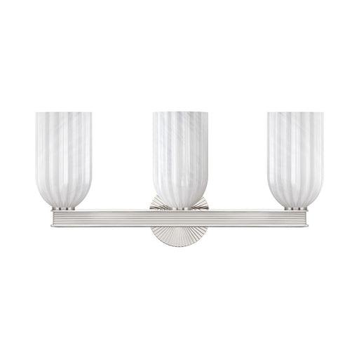 Crystorama Lotus 3Lt 22.75" Bathroom Vanity, Polished Nickel/White