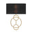 Crystorama Laurel 2 Light Sconce, Vibrant Gold/Black - LRL-992-VG-BK