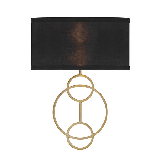 Crystorama Laurel 2 Light Sconce, Vibrant Gold/Black - LRL-992-VG-BK