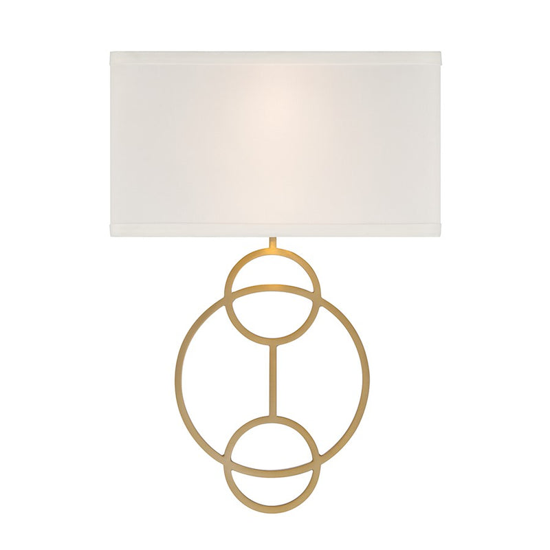 Crystorama Laurel 2 Light Sconce, Vibrant Gold/White