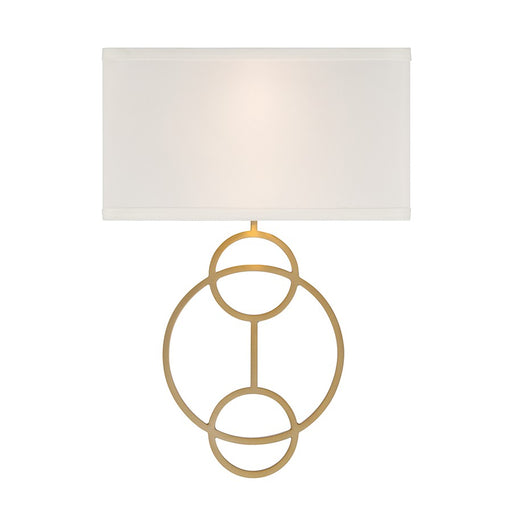 Crystorama Laurel 2 Light Sconce, Vibrant Gold/White - LRL-992-VG-WH