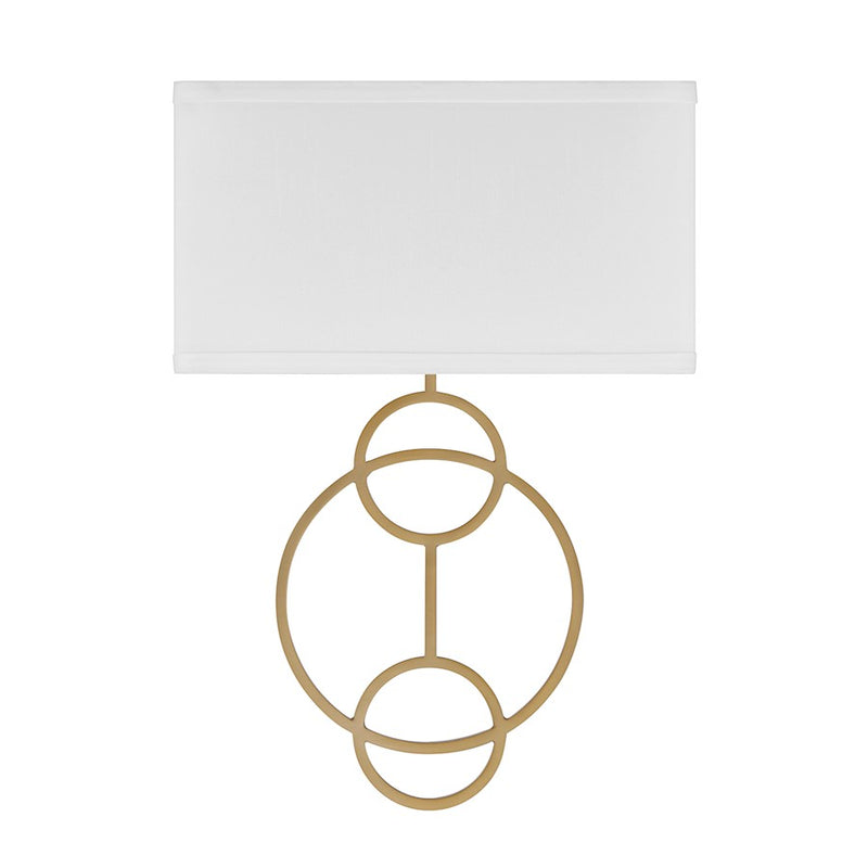 Crystorama Laurel 2 Light Sconce, Vibrant Gold/White