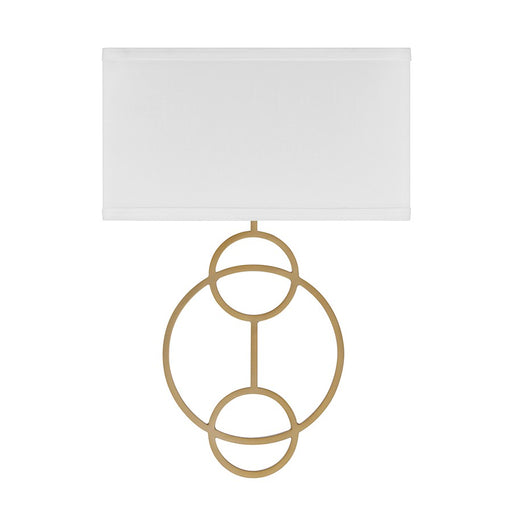 Crystorama Laurel 2 Light Sconce, Vibrant Gold/White