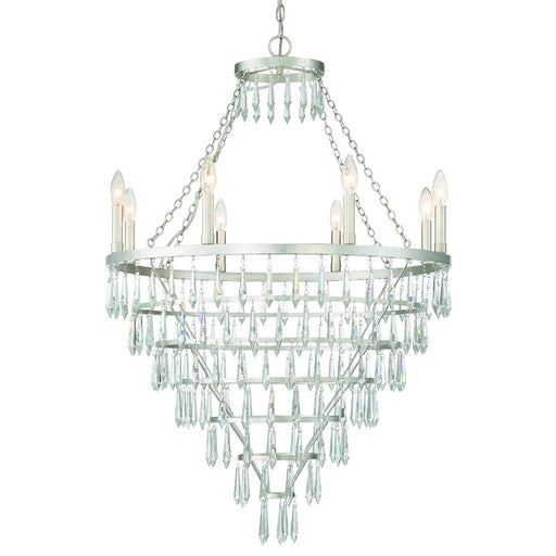 Crystorama Lucille Chandelier, Antique Silver