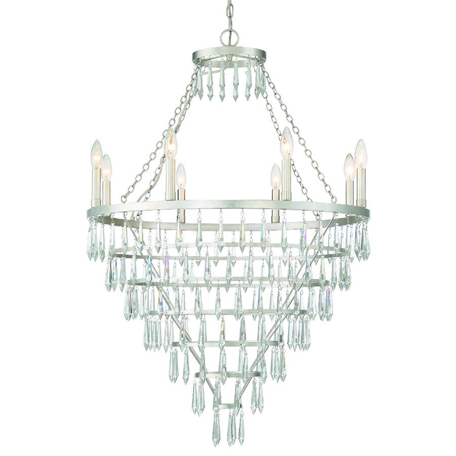 Crystorama Lucille Chandelier, Antique Silver